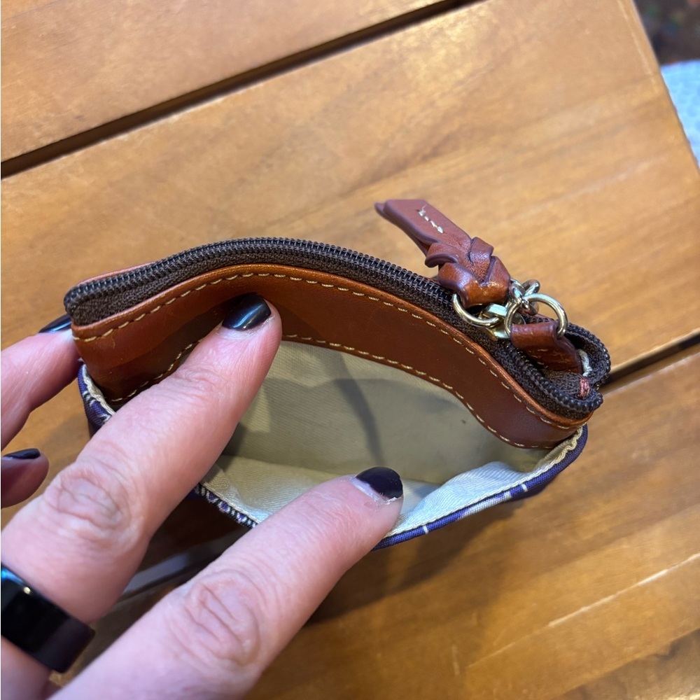 Brown and Blue Leather Dooney & Bourke + Colorado Rockies Keychain Pouch - Picture 4 of 4